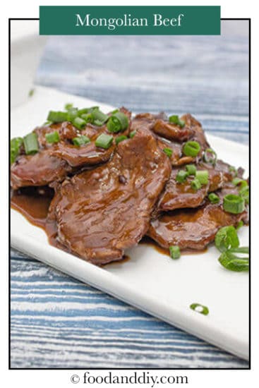 mongolian beef on a white dish