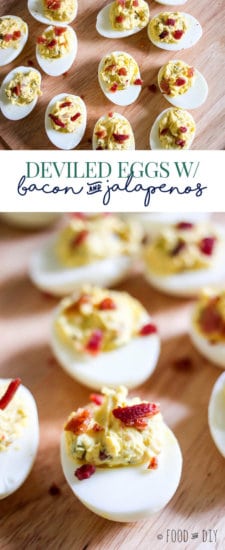 Deviled Eggs with jalapenos and bacon