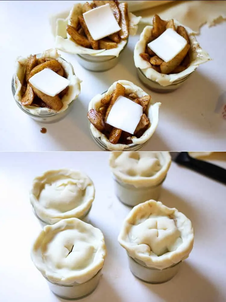 uncooked mini mason jar apple pies