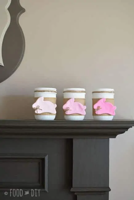 This adorable Bunny & Mason Jar Craft is perfect, simple spring or Easter decor!