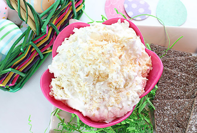DELICIOUS Coconut Cream Dip that is perfect for graham crackers or fruit!