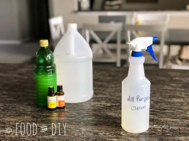 This DIY Homemade All Purpose Cleaner uses 3 ingredients and doesn't have a gross chemical smell to it! Plus it really works!!