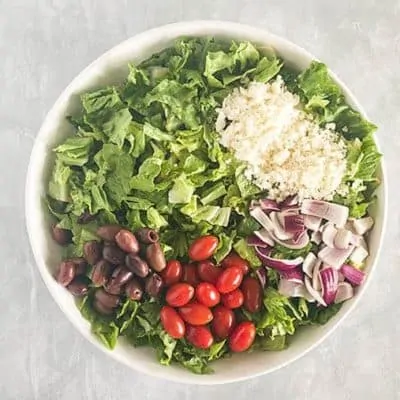 Simple Greek Salad with Homemade Vinaigrette