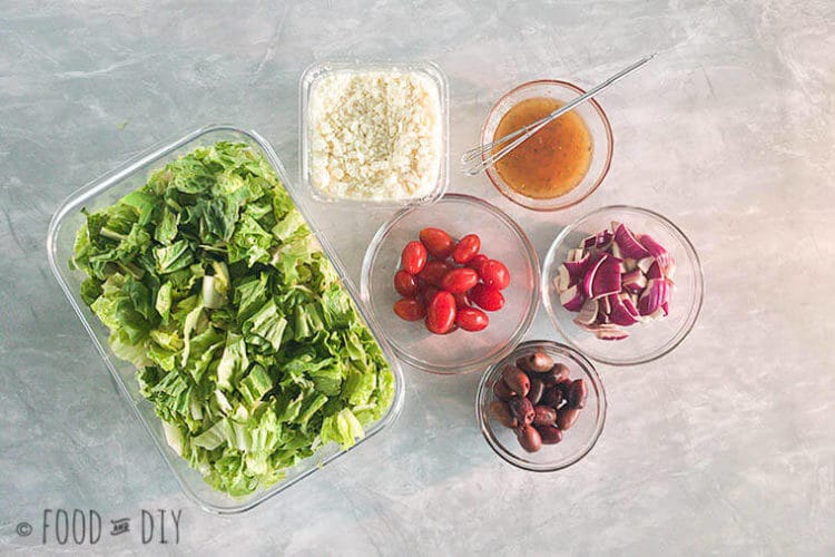 Simple Greek Salad with Homemade Vinaigrette