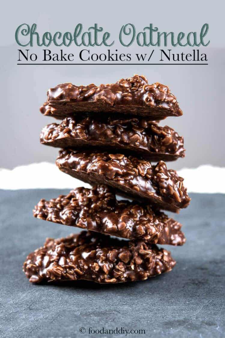The BEST Chocolate Oatmeal No Bake Cookies with Nutella