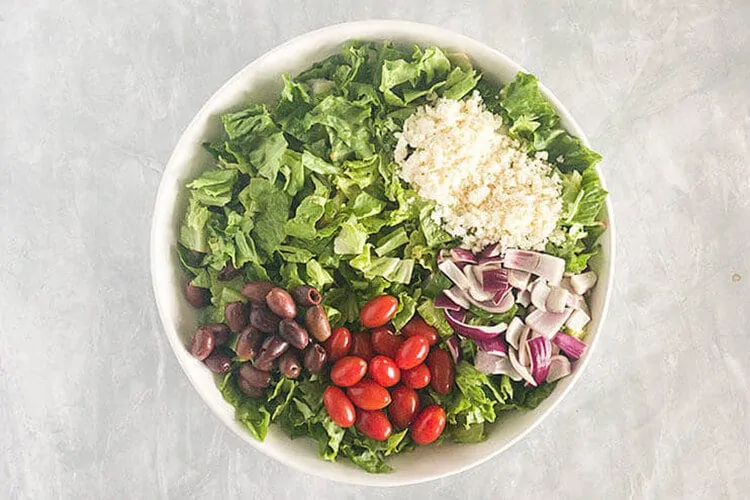 Simple Greek Salad with Homemade Vinaigrette